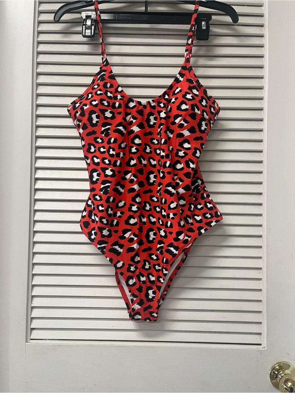 NWT CUPSHE Red Leopard-Print One-Piece Swimsuit with Thin Straps